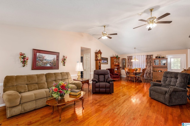 20571 Faynell Cir, Woodstock, AL 35188 - living area featuring lofted ceiling, light wood-style floors, and ceiling fan