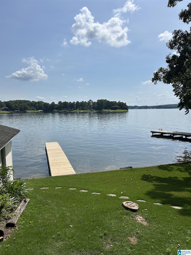 442 Lakeview Cir, Alpine, AL 35014 - dock featuring a water view and a yard