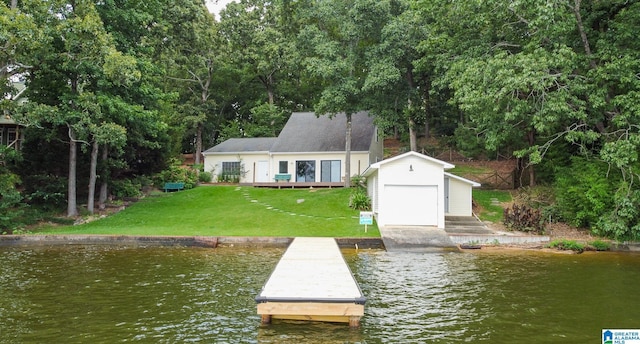 442 Lakeview Cir, Alpine, AL 35014 - dock area featuring a water view and a lawn