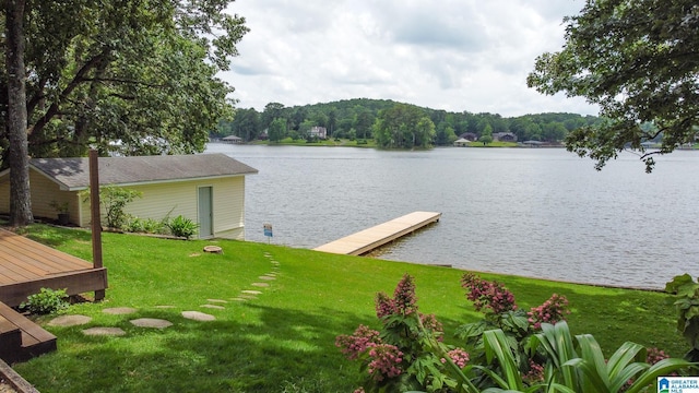 442 Lakeview Cir, Alpine, AL 35014 - dock area with a water view and a lawn