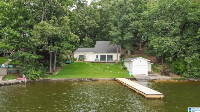 442 Lakeview Cir, Alpine, AL 35014 - dock area featuring a water view and a lawn
