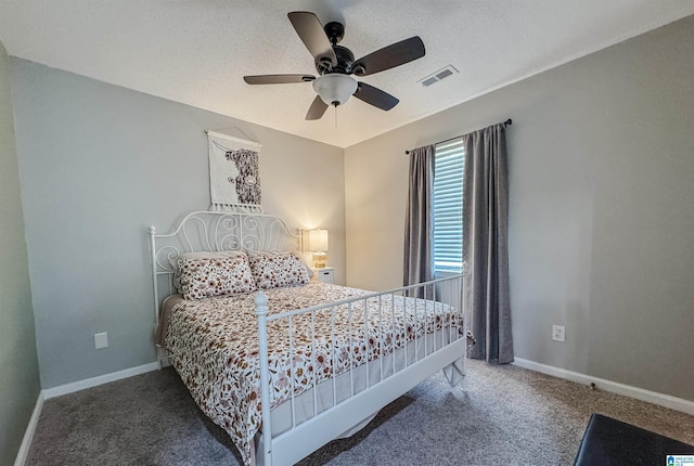 489 Bailey Loop Rd, Gardendale, AL 35071 - carpeted bedroom with ceiling fan and a textured ceiling