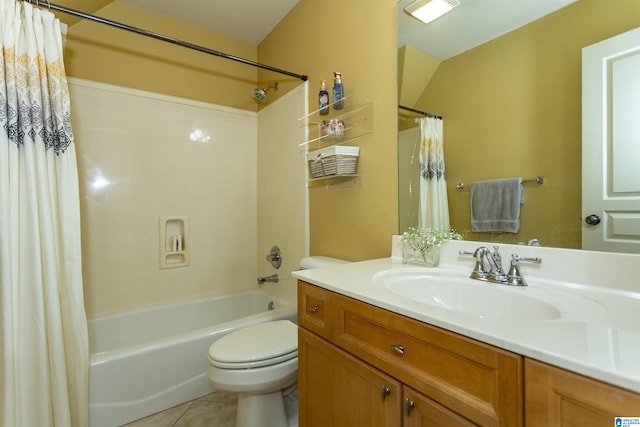 5668 Carrington Lake Pkwy, Trussville, AL 35173 - full bath with vanity, shower / tub combo, and tile patterned floors