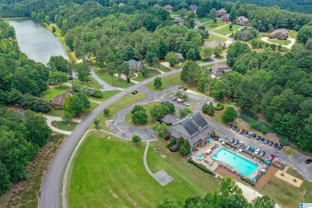 5668 Carrington Lake Pkwy, Trussville, AL 35173 - drone / aerial view of a large body of water and a pool area