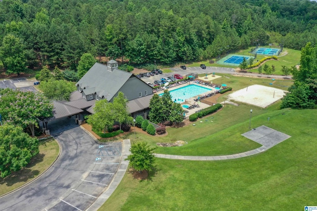 5668 Carrington Lake Pkwy, Trussville, AL 35173 - aerial view of property's location featuring a heavily wooded area and a pool area