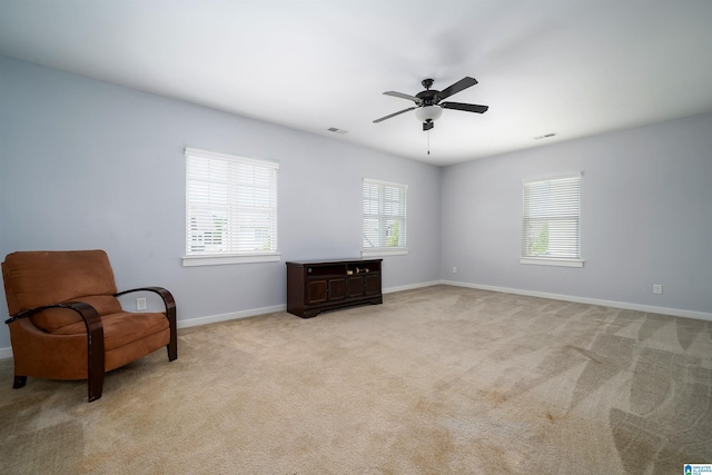 7593 Paine Dr, Trussville, AL 35173 - sitting room with light carpet and ceiling fan