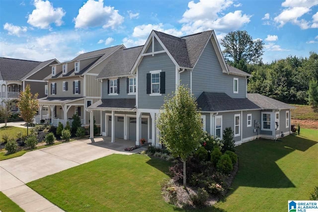 7593 Paine Dr, Trussville, AL 35173 - view of front of house with a garage, concrete driveway, a front yard, and roof with shingles