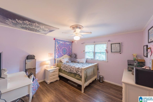 1912 Tall Timbers Dr, Hoover, AL 35226 - bedroom featuring wood finished floors, crown molding, and ceiling fan