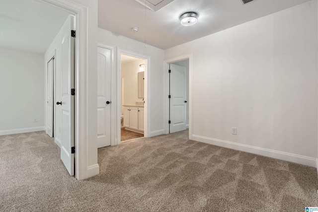 5381 Park Side Cir, Hoover, AL 35244 - unfurnished bedroom featuring attic access, carpet, and ensuite bath