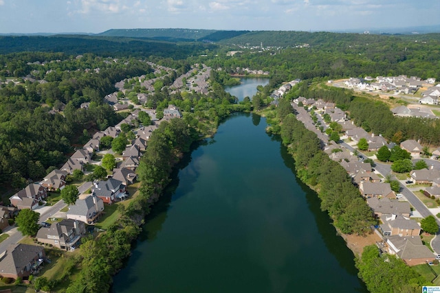 5381 Park Side Cir, Hoover, AL 35244 - aerial perspective of suburban area featuring a heavily wooded area and a nearby body of water