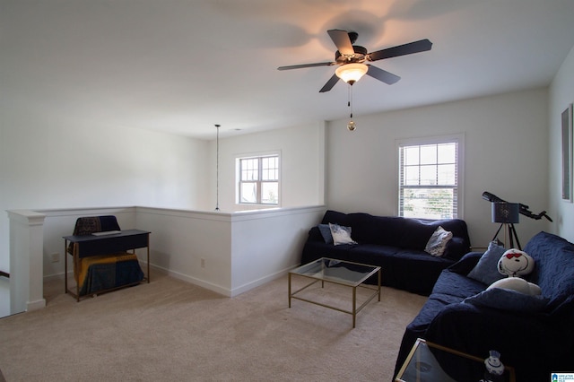 5250 Kate Cv, Trussville, AL 35173 - living area with a ceiling fan and carpet flooring