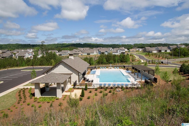 5250 Kate Cv, Trussville, AL 35173 - aerial view of residential area featuring a pool area