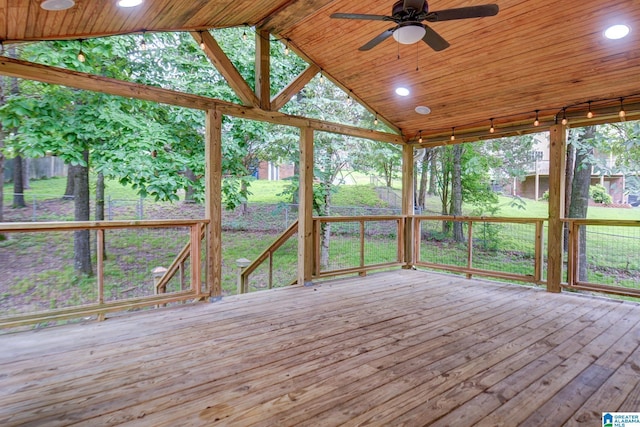 204 Shalimar Cir, Alabaster, AL 35007 - wooden terrace with ceiling fan