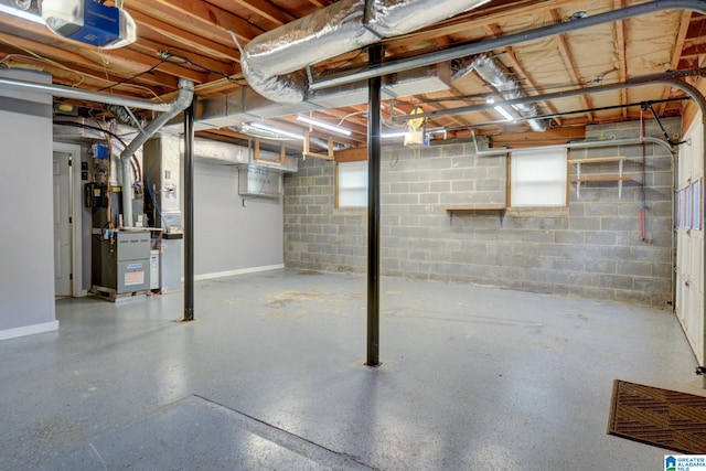 204 Shalimar Cir, Alabaster, AL 35007 - basement featuring heating unit and baseboards
