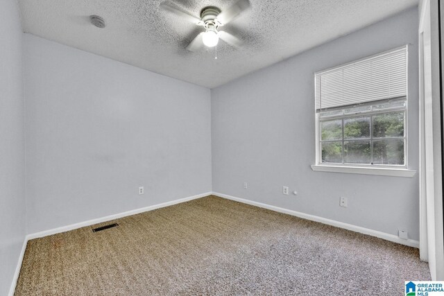 1722 6th Place Cir NW, Center Point, AL 35215 - spare room with carpet flooring, ceiling fan, a smoke detector, and a textured ceiling