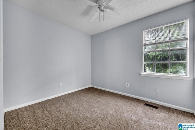 1722 6th Place Cir NW, Center Point, AL 35215 - spare room featuring carpet, a textured ceiling, and a ceiling fan