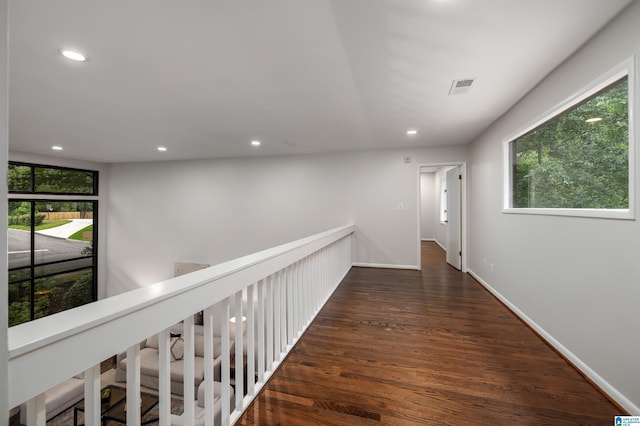 3709 Dover Dr, Mountain Brook, AL 35223 - corridor with recessed lighting, wood finished floors, and plenty of natural light