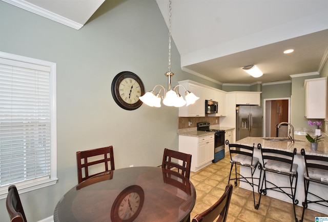 401 Waterford Highlands Way, Calera, AL 35040 - dining room with crown molding, a chandelier, and recessed lighting