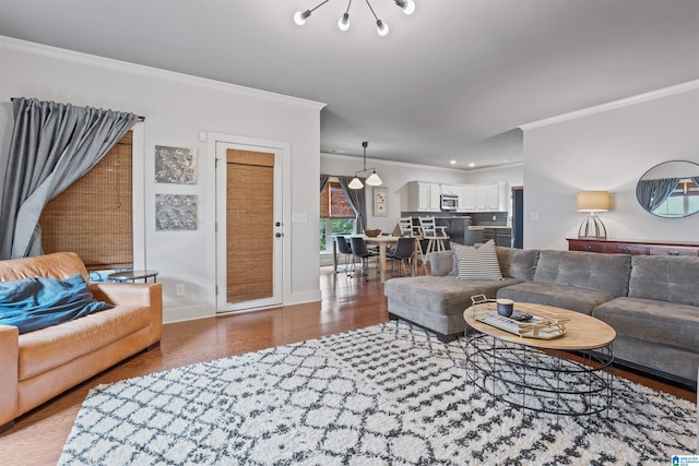 1221 Grants Way, Irondale, AL 35210 - living area featuring crown molding and wood finished floors