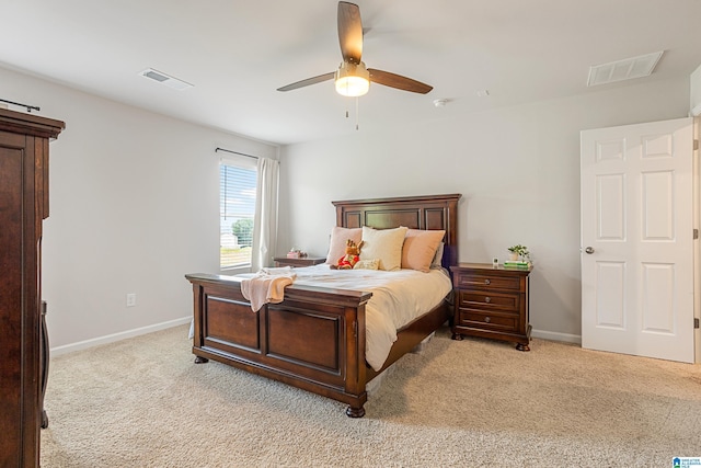 8681 Mohring Pl, Leeds, AL 35094 - bedroom with light colored carpet and a ceiling fan