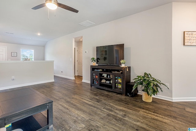 8681 Mohring Pl, Leeds, AL 35094 - living area with wood finished floors and a ceiling fan