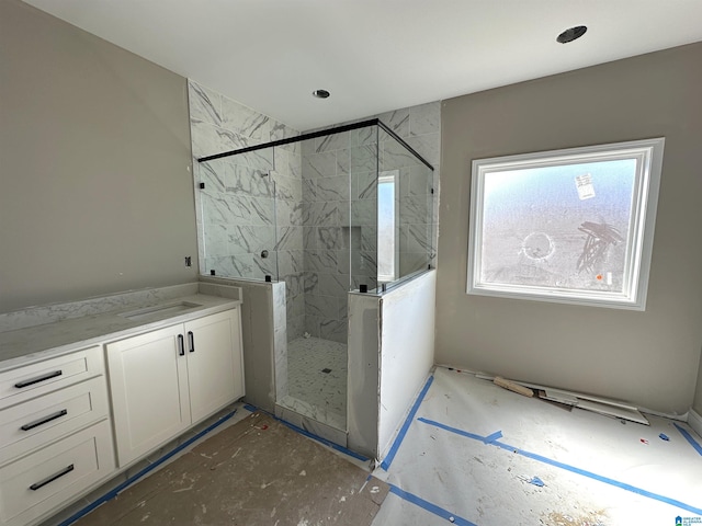 7733 Springer Rd, Mccalla, AL 35111 - full bathroom featuring a marble finish shower and vanity