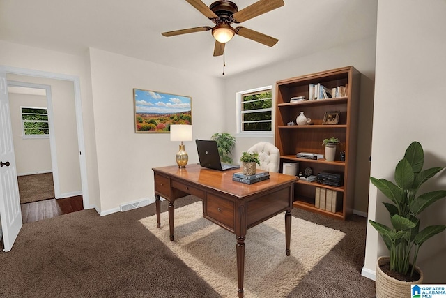532 Hickory St, Birmingham, AL 35206 - office space with dark carpet and ceiling fan