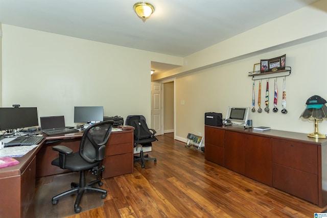 8587 Hayes Rd, Helena, AL 35022 - office area featuring dark wood-style floors