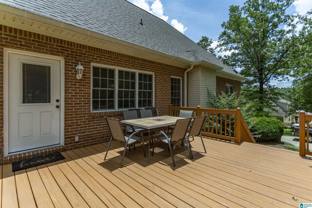 8587 Hayes Rd, Helena, AL 35022 - wooden deck with outdoor dining space
