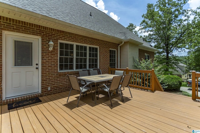 8587 Hayes Rd, Helena, AL 35022 - wooden terrace with outdoor dining area