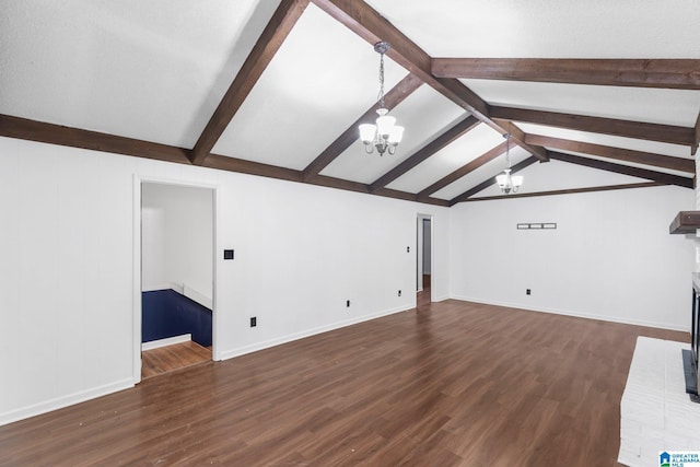 2005 Crossvine Rd, Hoover, AL 35244 - unfurnished living room featuring a chandelier and dark wood-style flooring