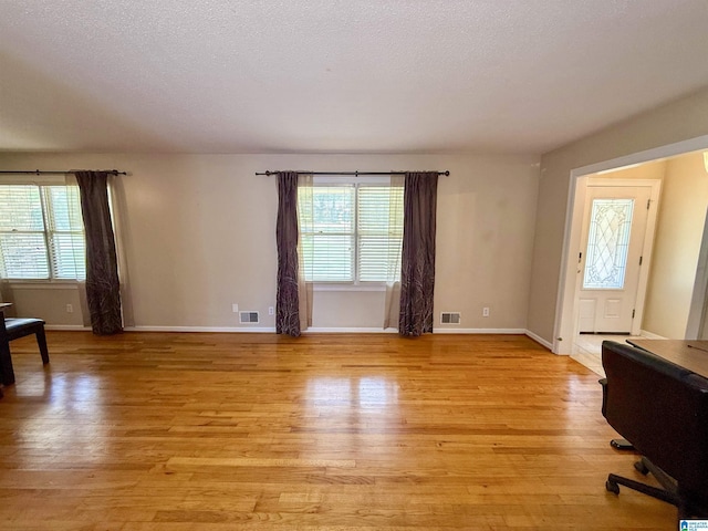 1027 Creek Trl, Anniston, AL 36206 - living area featuring healthy amount of natural light, light wood-style flooring, and a textured ceiling