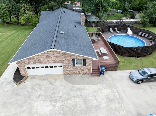 1027 Creek Trl, Anniston, AL 36206 - aerial view of property and surrounding area with a pool area