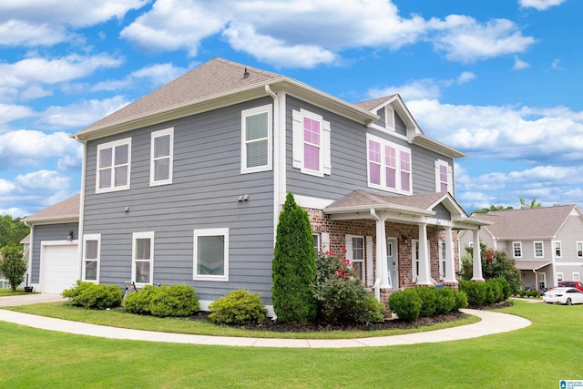 4486 Old Cahaba Pkwy, Helena, AL 35080 - view of home's exterior featuring a porch, a yard, and a garage