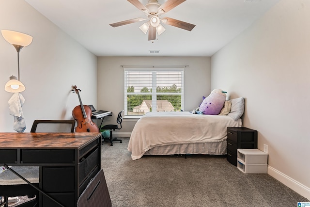 4486 Old Cahaba Pkwy, Helena, AL 35080 - carpeted bedroom with a desk and ceiling fan