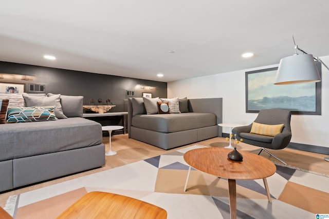 1801 2nd Ave N Unit 415, Birmingham, AL 35203 - living room with recessed lighting and wood finished floors