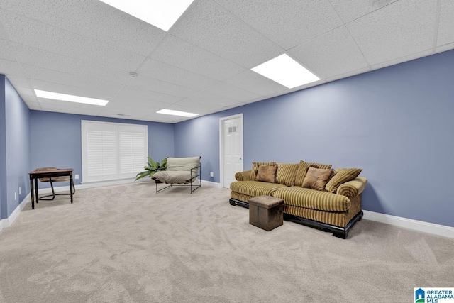 5557 Lakes Edge Dr, Hoover, AL 35242 - carpeted living area with a drop ceiling