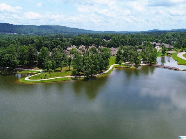 5557 Lakes Edge Dr, Hoover, AL 35242 - aerial view of a water and mountain view and a heavily wooded area