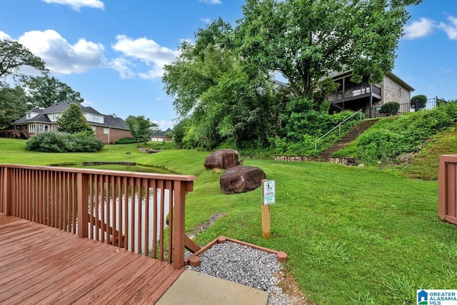 5557 Lakes Edge Dr, Hoover, AL 35242 - view of green lawn with a deck