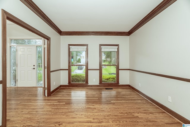 3357 Afton Ln, Birmingham, AL 35242 - spare room featuring light wood-type flooring and ornamental molding