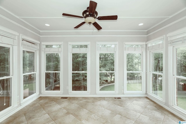3357 Afton Ln, Birmingham, AL 35242 - unfurnished sunroom with tile patterned floors, recessed lighting, and crown molding
