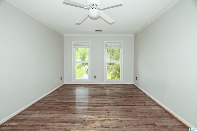 3357 Afton Ln, Birmingham, AL 35242 - spare room with crown molding, wood finished floors, and a ceiling fan