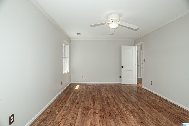 3357 Afton Ln, Birmingham, AL 35242 - spare room with ornamental molding, dark wood finished floors, and ceiling fan