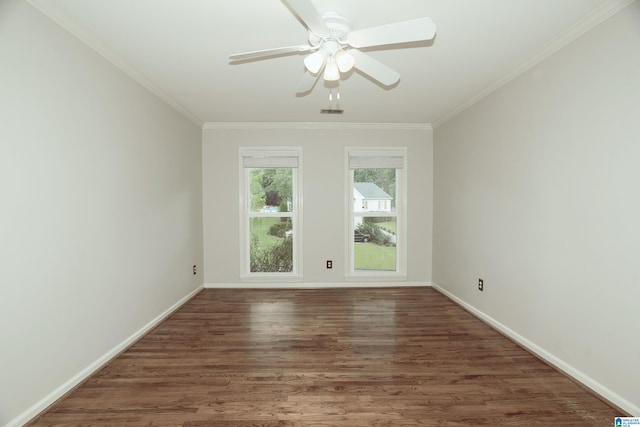 3357 Afton Ln, Birmingham, AL 35242 - spare room featuring crown molding, wood finished floors, and a ceiling fan