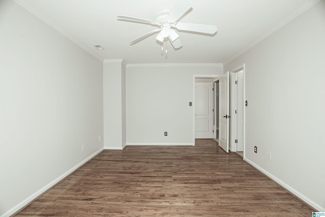 3357 Afton Ln, Birmingham, AL 35242 - spare room featuring crown molding, wood finished floors, and ceiling fan