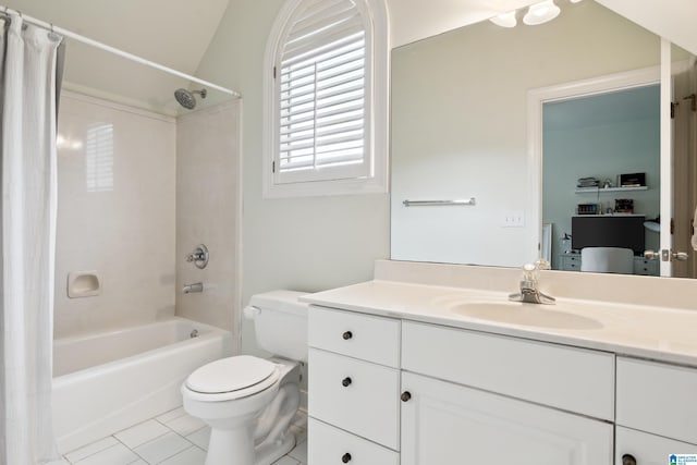 4067 Milners Cres, Hoover, AL 35242 - full bathroom featuring shower / bath combination with curtain, vanity, and tile patterned floors