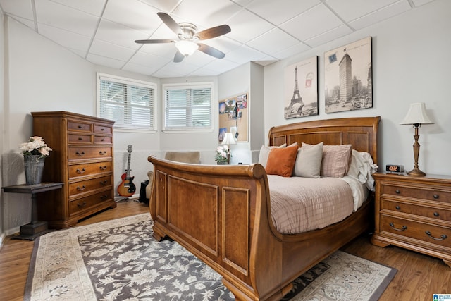4067 Milners Cres, Hoover, AL 35242 - bedroom featuring a drop ceiling, wood finished floors, and a ceiling fan