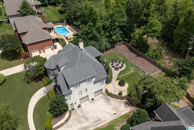4067 Milners Cres, Hoover, AL 35242 - view from above of property featuring a pool area