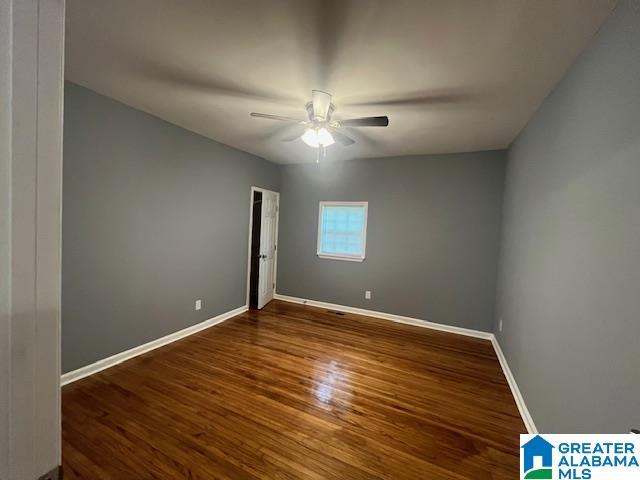 2732 29th St, Birmingham, AL 35208 - spare room featuring ceiling fan and wood finished floors