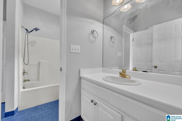 7741 John Pelham Trl, Mccalla, AL 35111 - bathroom with vanity, shower / bathtub combination, and tile patterned floors
